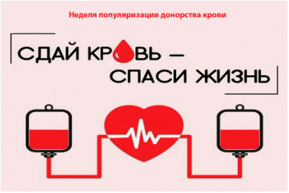 15-21 апреля - Неделя популяризации донорства крови (в честь Дня донора в России 20 апреля)